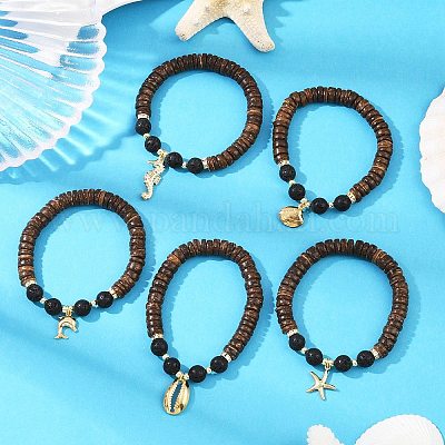 5 шт. браслеты с подвесками в морском стиле из нержавеющей стали 304 BJEW-JB12403-1