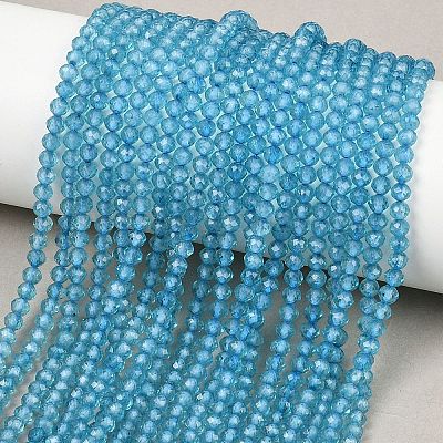 Натуральные бусы из голубого топаза нити&nbsp;G-B175-D21-3mm-1