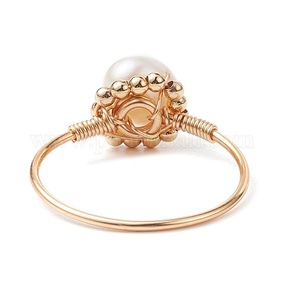 Натуральные перламутровые кольца RJEW-JR00601-1