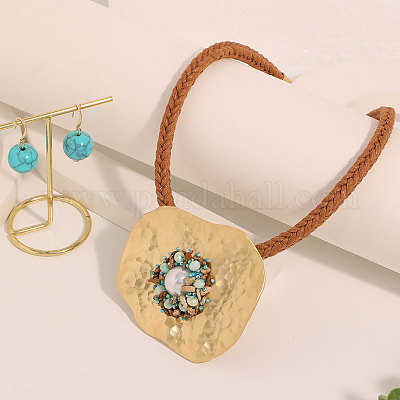 Комплекты ожерелий и серег с подвесками из сплава FS-WG4EBE1-02-1