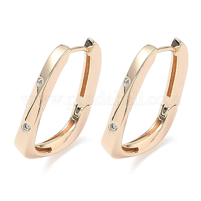 Прямоугольные серьги-кольца из латуни EJEW-D320-24G-1