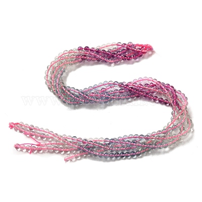 Нити натуральных флюоритовых бусин градиентного цвета G-Z047-C02-04-1