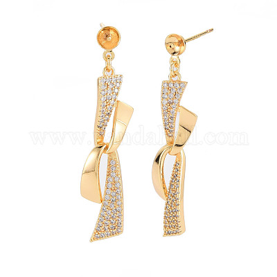 Латунные серьги-гвоздики из циркония KK-S364-042-1