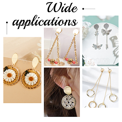 32 шт. 4 цвета фурнитура для сережек-гвоздиков из нержавеющей стали 304 STAS-UN0023-65-1