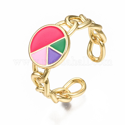 Манжеты из латуни с эмалью RJEW-N035-004-NF-1