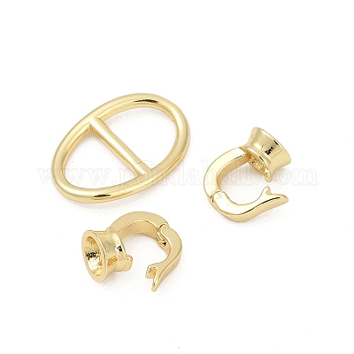 Овальные латунные раскладывающиеся застежки KK-U062-43G-1