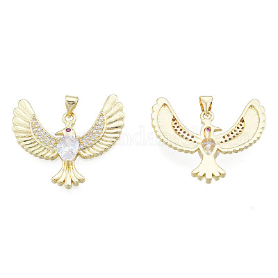 Латунные микропаве прозрачные подвески с фианитом ZIRC-N039-241-1