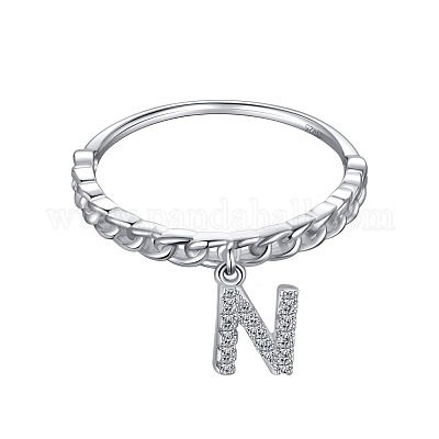 Женское кольцо на палец из стерлингового серебра 925 пробы с родиевым покрытием и прозрачным микропаве с цирконием RJEW-F150-16B-11P-1