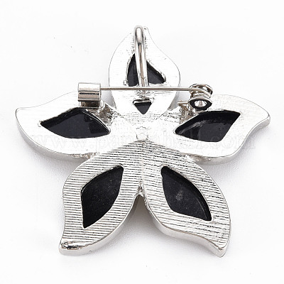 Брошь в форме цветка из натуральной белой ракушки G-N333-012A-RS-1