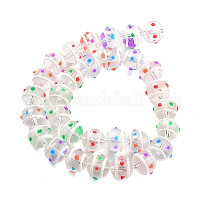 Стеклянные бусины с эмалевыми нитями GLAA-M047-01A-1