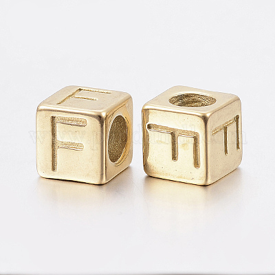 Европейские бусины с большими отверстиями из нержавеющей стали 304 X-STAS-H428-01G-F-1