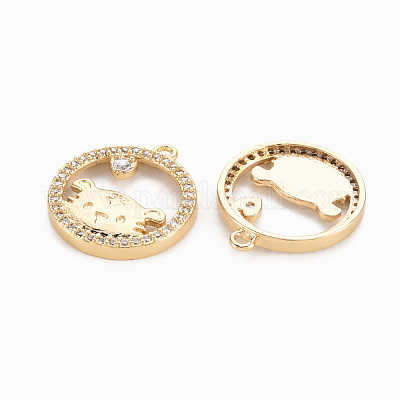 Латунные микропаве прозрачные подвески с фианитом KK-N231-259-NF-1