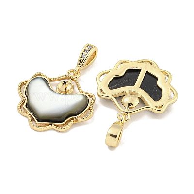 Оболочки губ натуральный черный подвески&nbsp;KK-S386-17G-02-1