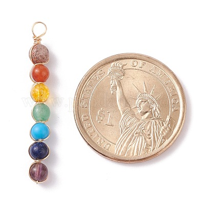 Подвески из натуральных и синтетических драгоценных камней чакры PALLOY-JF01166-1