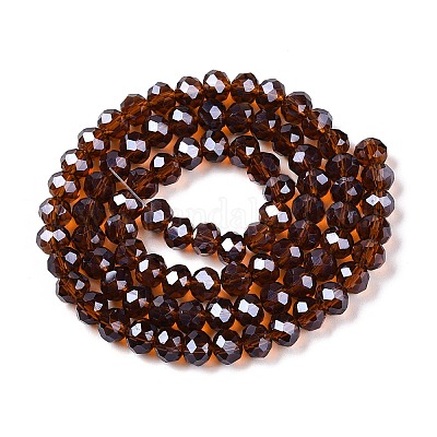 Стеклянные бусины с гальваническим покрытием  EGLA-A044-T6mm-A02-1