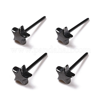 Гипоаллергенные серьги-гвоздики со звездами из биокерамики и циркония EJEW-Z023-06C-1