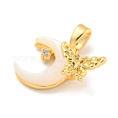 Латунные микропаве прозрачные подвески с фианитом KK-P275-17G-1