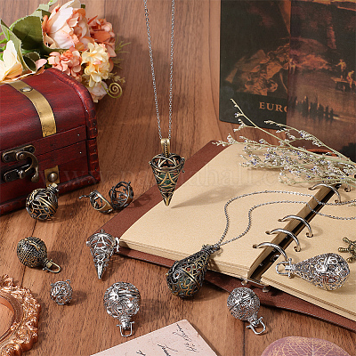 10 шт. 10 стиля подвески из латуни в виде клетки KK-SC0004-27-1