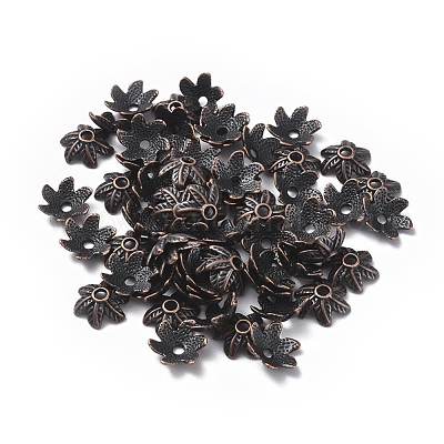 Крышки для бусин тибетского стиля TIBEB-LF9396YKG-R-LF-1