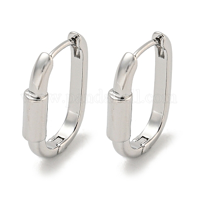 Латунные серьги обруча EJEW-L211-010N-P-1