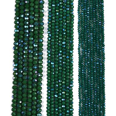 Гальванизировать непрозрачные сплошной цвет стеклянные бусы пряди EGLA-A044-P2mm-L09-1