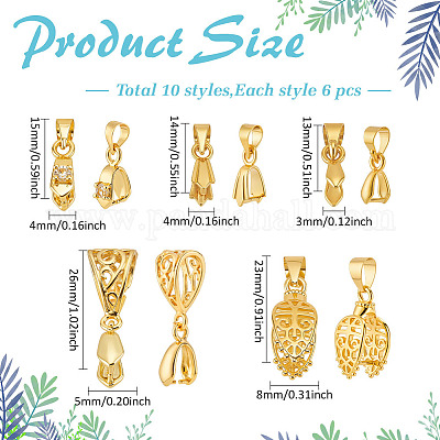 60 шт. 10-х стилевых латунных зажимных скоб KK-ME0002-25-1