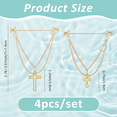 4 шт. броши-цепочки из сплава&nbsp;JEWB-FH00029-1