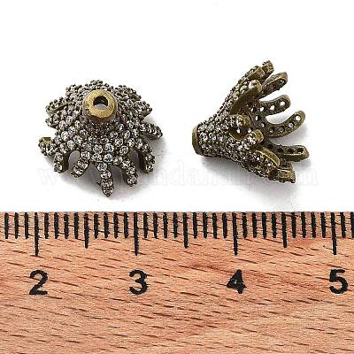 Колпачки для бусин из прозрачного кубического циркония из латуни ZIRC-P085-11AB-1