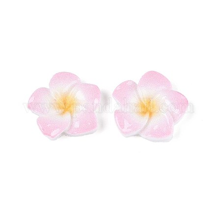 Кабошоны из непрозрачной смолы в виде цветка плюмерии CRES-T025-30C-02-1