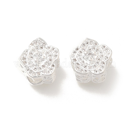 Цветок стойка металлизированный латунь микро проложить кубический цирконий бисер KK-S399-02C-1