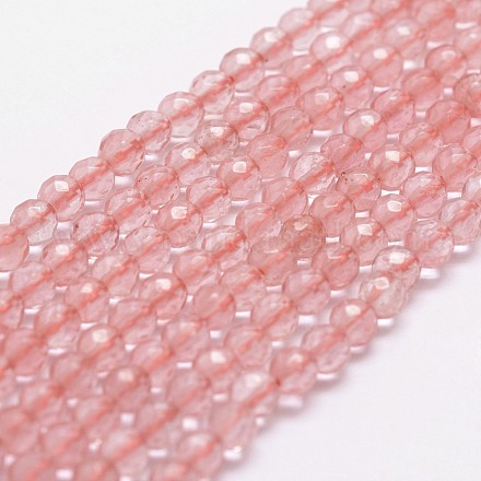 Вишневого кварца стеклянные бусы пряди G-G736-24-4mm-1