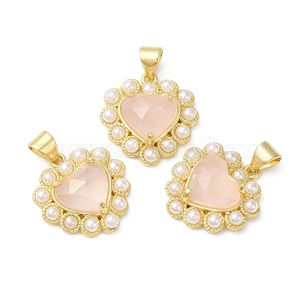 Природного розового кварца подвески G-E599-05G-A08-1
