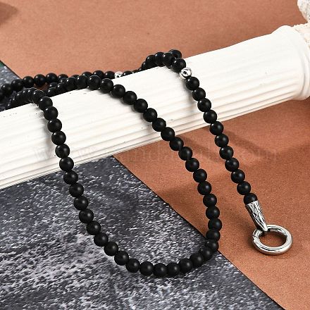 Матовое стекло круглые бусины y ожерелья NJEW-F331-02P-03-1