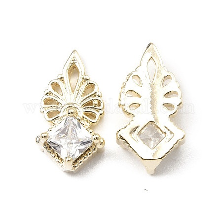 Латунные микро проложить четкие кубического циркония кабошоны KK-A174-09G-1