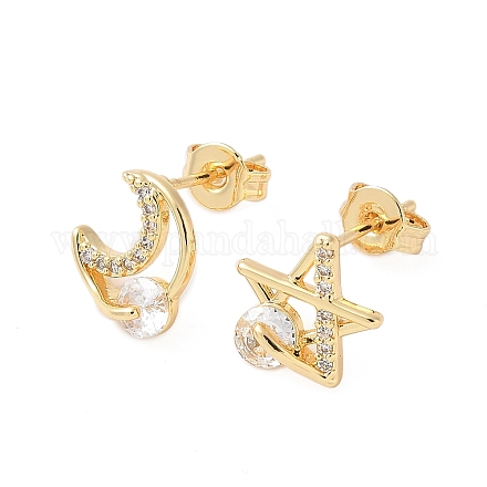 Серьги-гвоздики из циркония EJEW-M103-01G-1