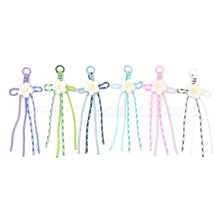 6 шт. подвеска с бусинами из хлопкового трикотажа ручной работы HJEW-JM04417-1