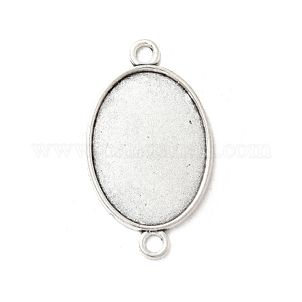 Старинное серебро тибетский стиль сплава параметров соединителя плоский овал кабошон X-TIBE-M022-05AS-1