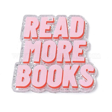 Подвески из акрила с принтом на тему чтения OACR-E042-02E-1