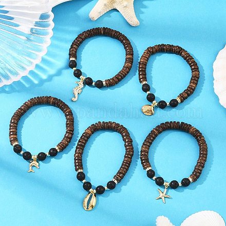 5 шт. браслеты с подвесками в морском стиле из нержавеющей стали 304 BJEW-JB12403-1