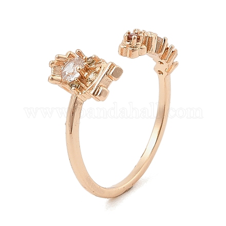 Кольца-манжеты для женщин с микропаве из латуни и цветными кубическими цирконами RJEW-Z073-01G-02-1