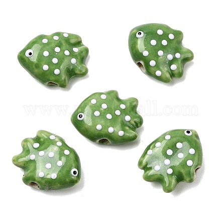 Фарфоровые бусины ручной работы PORC-K010-06C-1