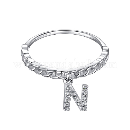 Женское кольцо на палец из стерлингового серебра 925 пробы с родиевым покрытием и прозрачным микропаве с цирконием RJEW-F150-16B-11P-1