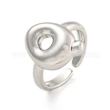 Латунные открытые манжеты с буквами для женщин RJEW-G313-01Q-P-1