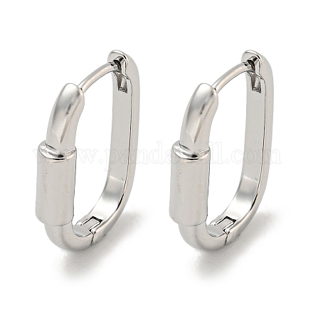 Латунные серьги обруча EJEW-L211-010N-P-1