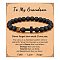 Cross Natural Tiger Eye & Frosted Black Obsidian Round Beads Stretch Bracelets for Men Women, 7-1/8 inch(18cm)