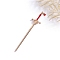 Ancient-Costume Style Alloy Hair Sticks for Women, Glass Sword Hairpin Chopsticks, Light Gold, 205x45mm