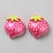 Opaque Resin Decoden Cabochons, Fruit, Strawberry, 20x18x10mm
