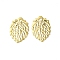 Brass Charms, Leaf Charms, Real 24K Gold Plated, 13x9x0.6mm, Hole: 1mm