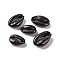 Baking Painted Cowrie Shell Beads, No Hole/Undrilled, Black, 14.5~22x9~15.5x6~9.5mm