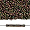 TOHO Demi Round Seed Beads, Japanese Seed Beads, Metallic Colours, (509) High Metallic Purple/Green Iris, 6/0, 4x1.9mm, about 300pcs/10g